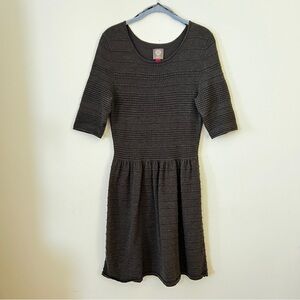 Vince Camuto Textured Knit Fit & Flare Knit Dress Gray - Women’s Size Medium